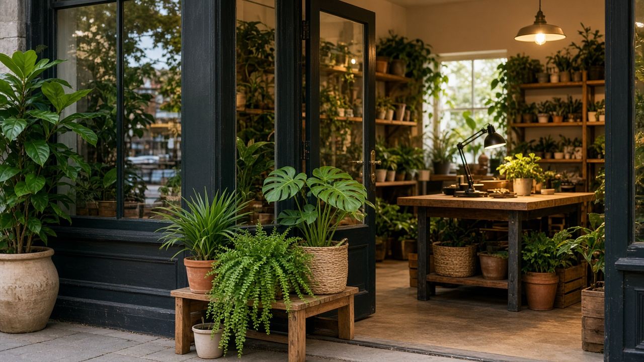 Plant shop / indoor plants at Halfhvicto House